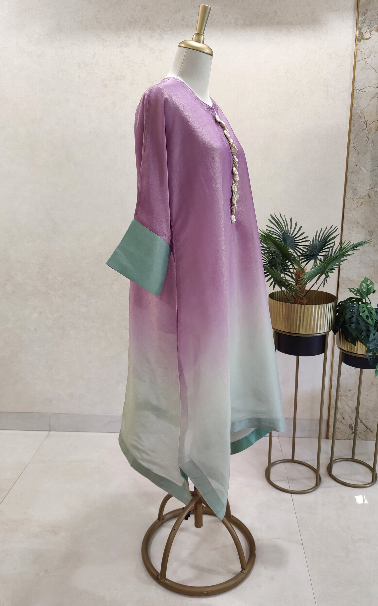 Shaded shimmer asymmetric kurta