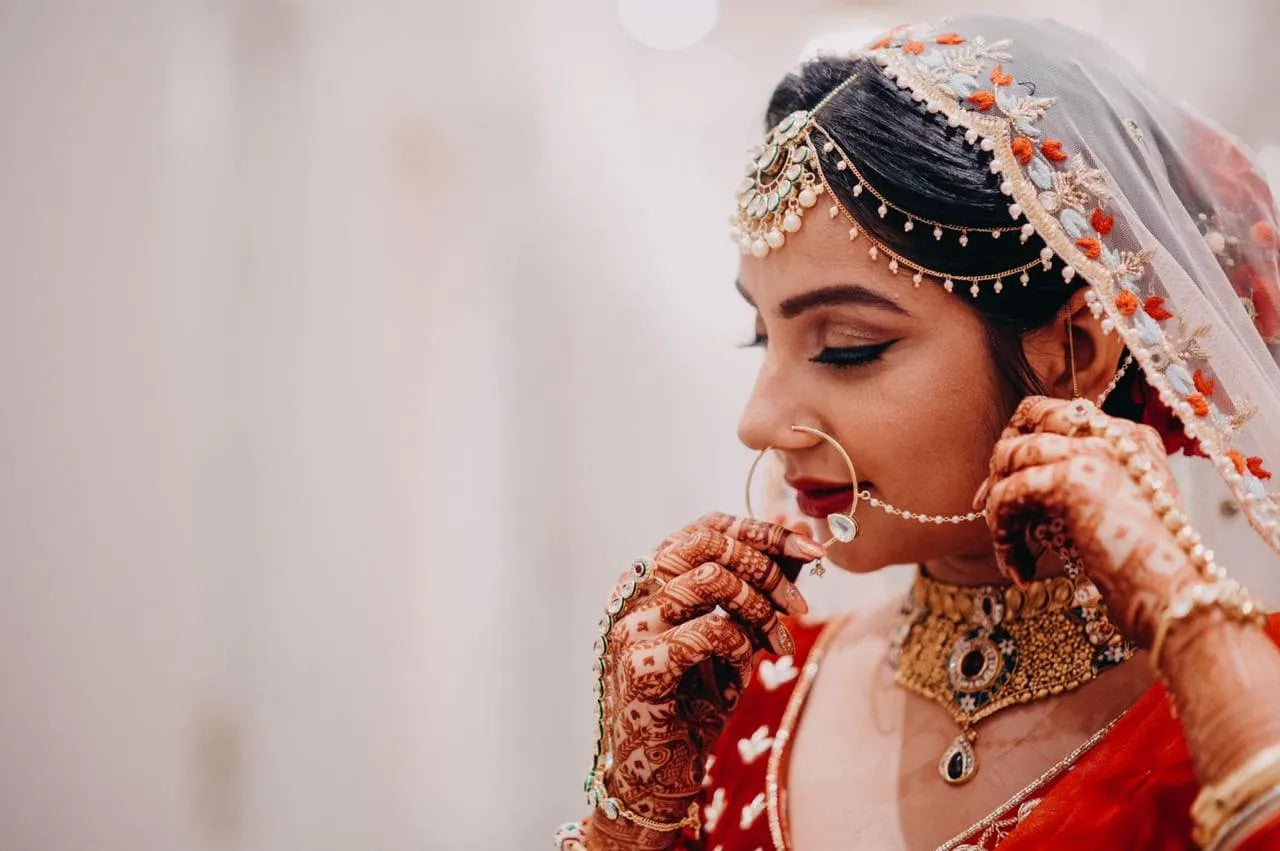 Red bridal embroidered lehenga and blouse with two dupptta set