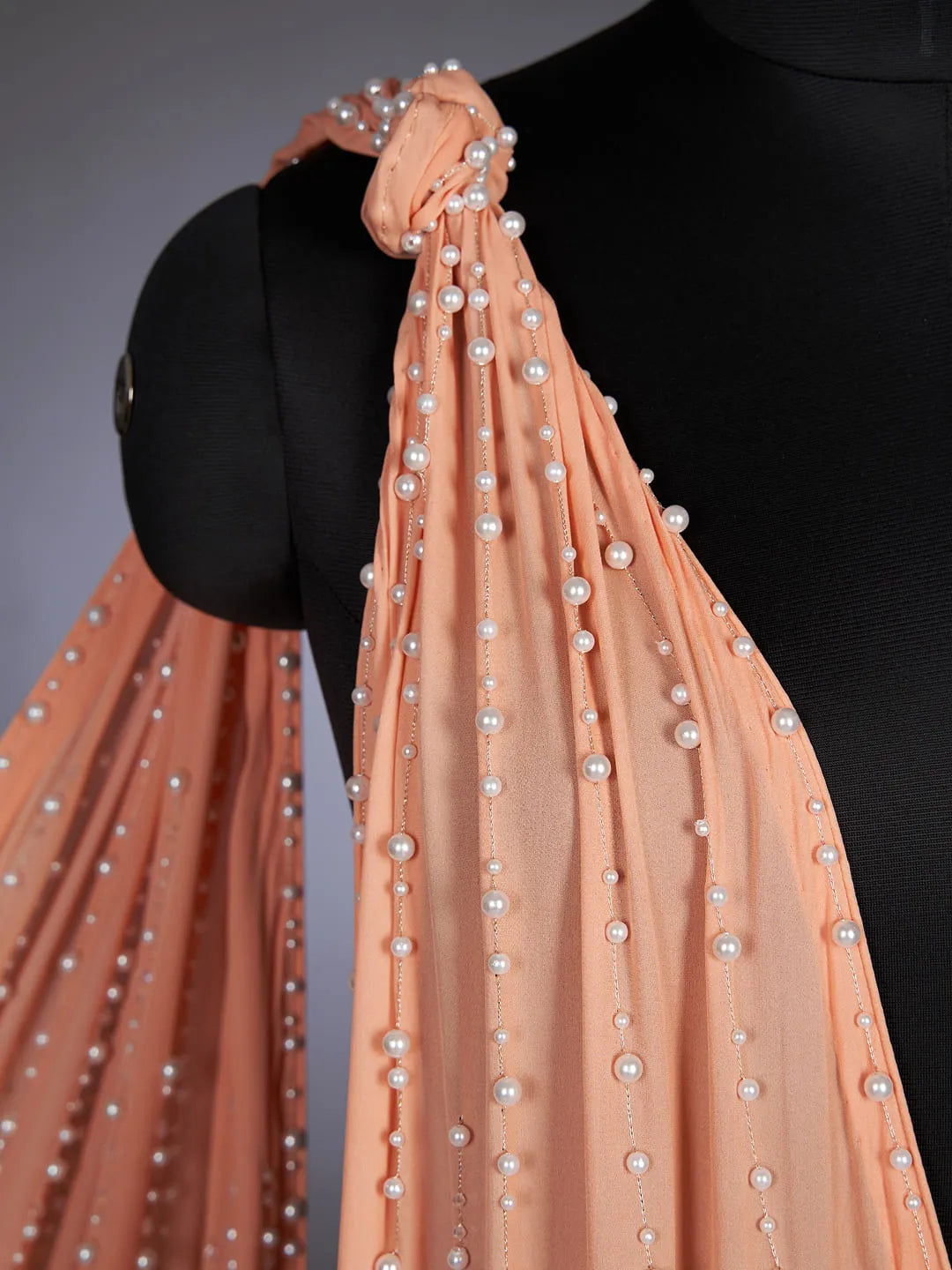 Statement hertiage peach dupatta