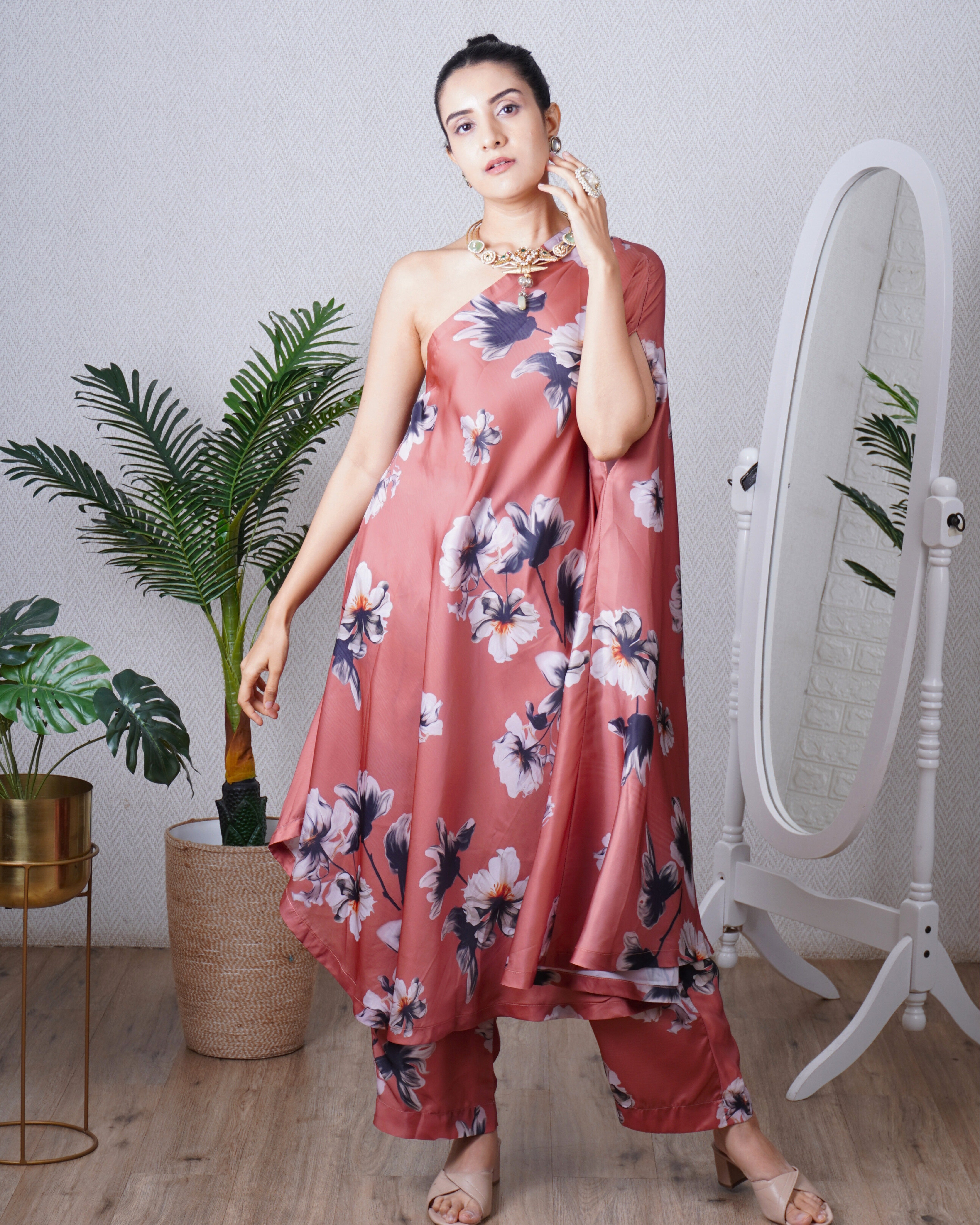 Mocha One Shoulder Co-ord Set