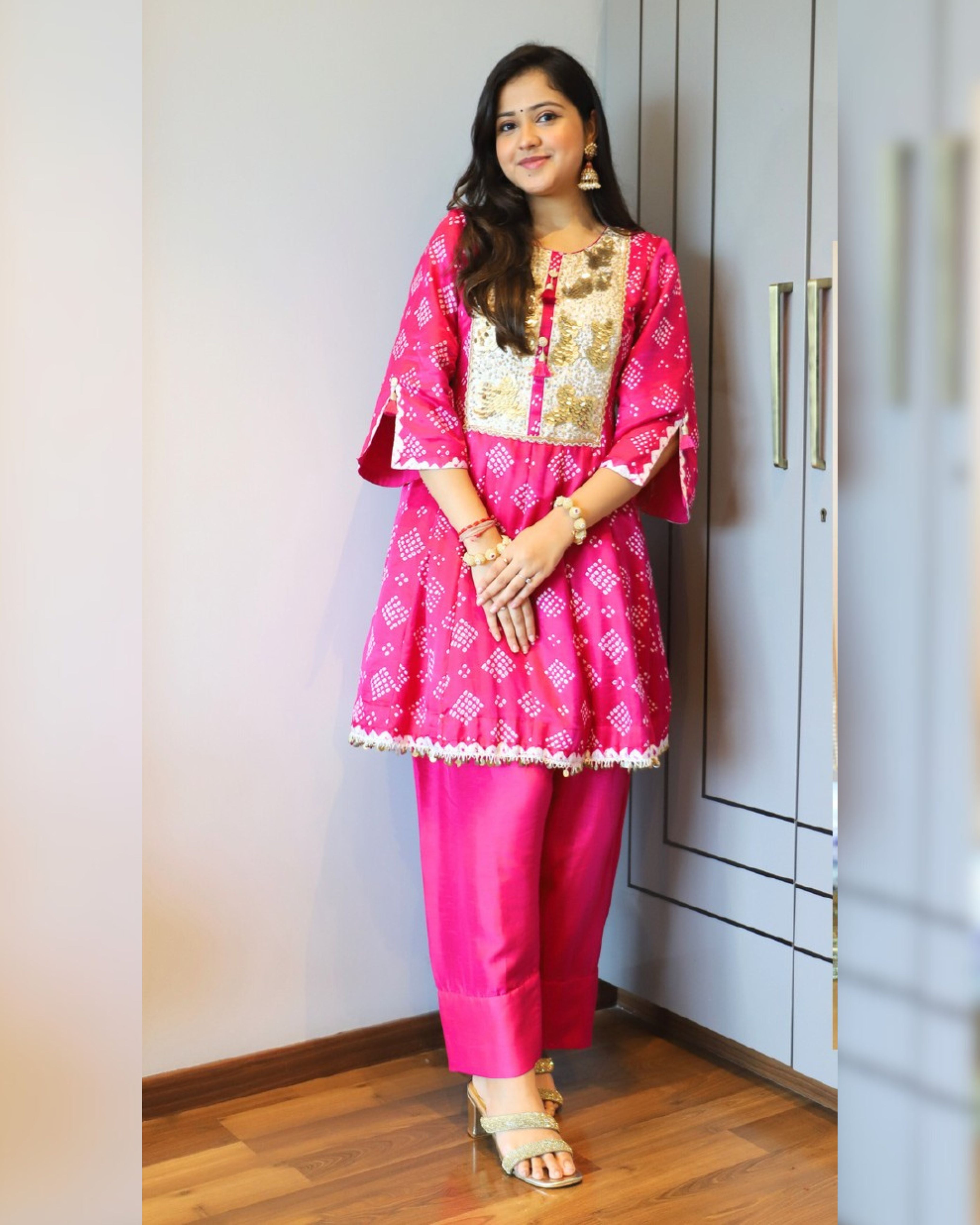 Bandhani & Farsi pant set