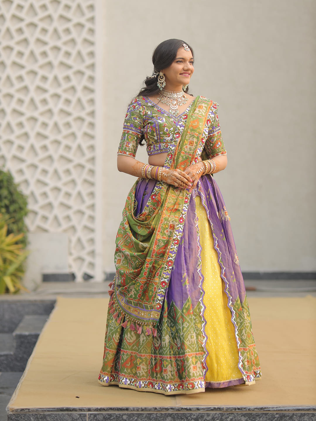 tissue silk Patola lehenga