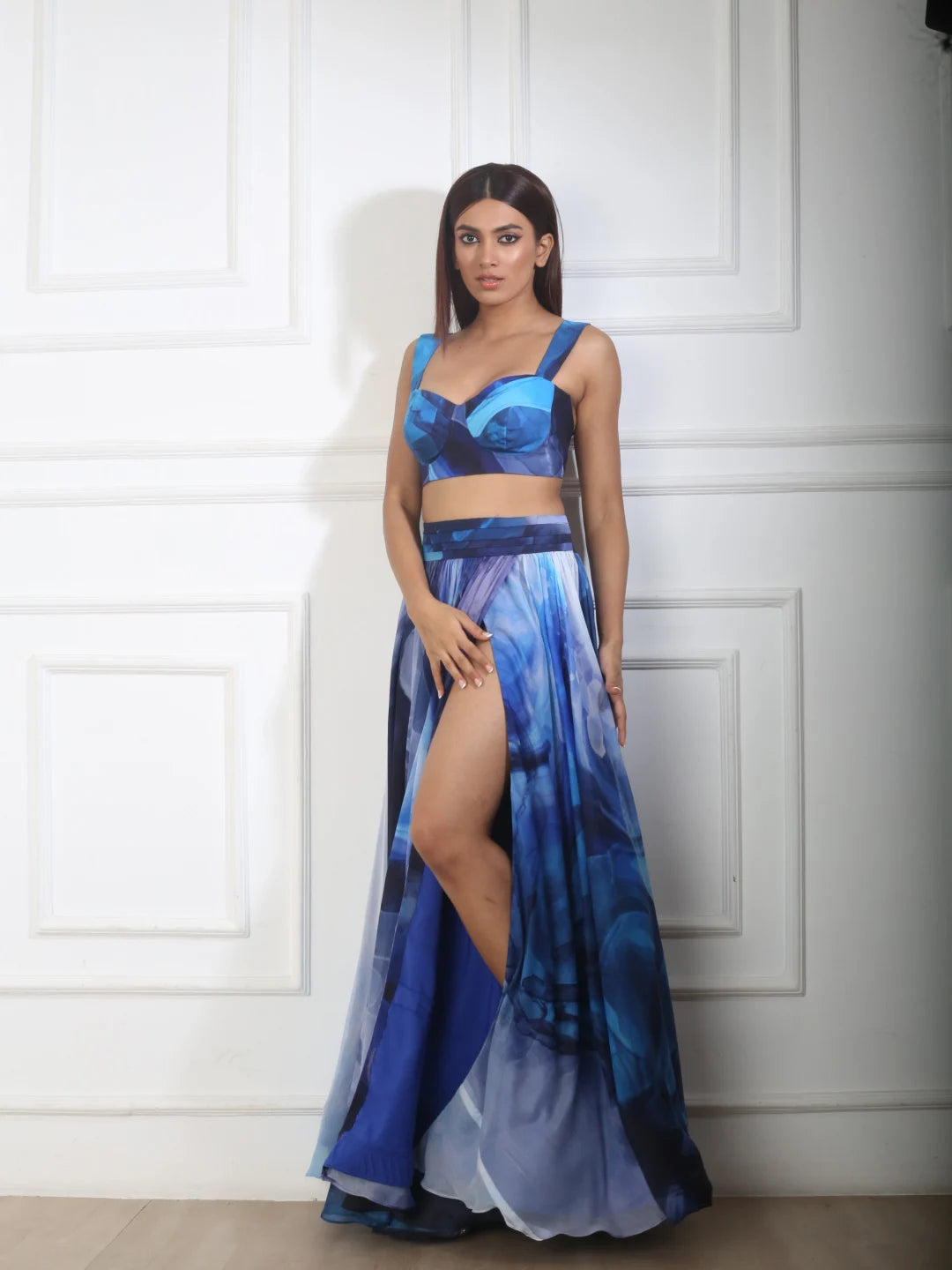 Printed Slit Skirt Set