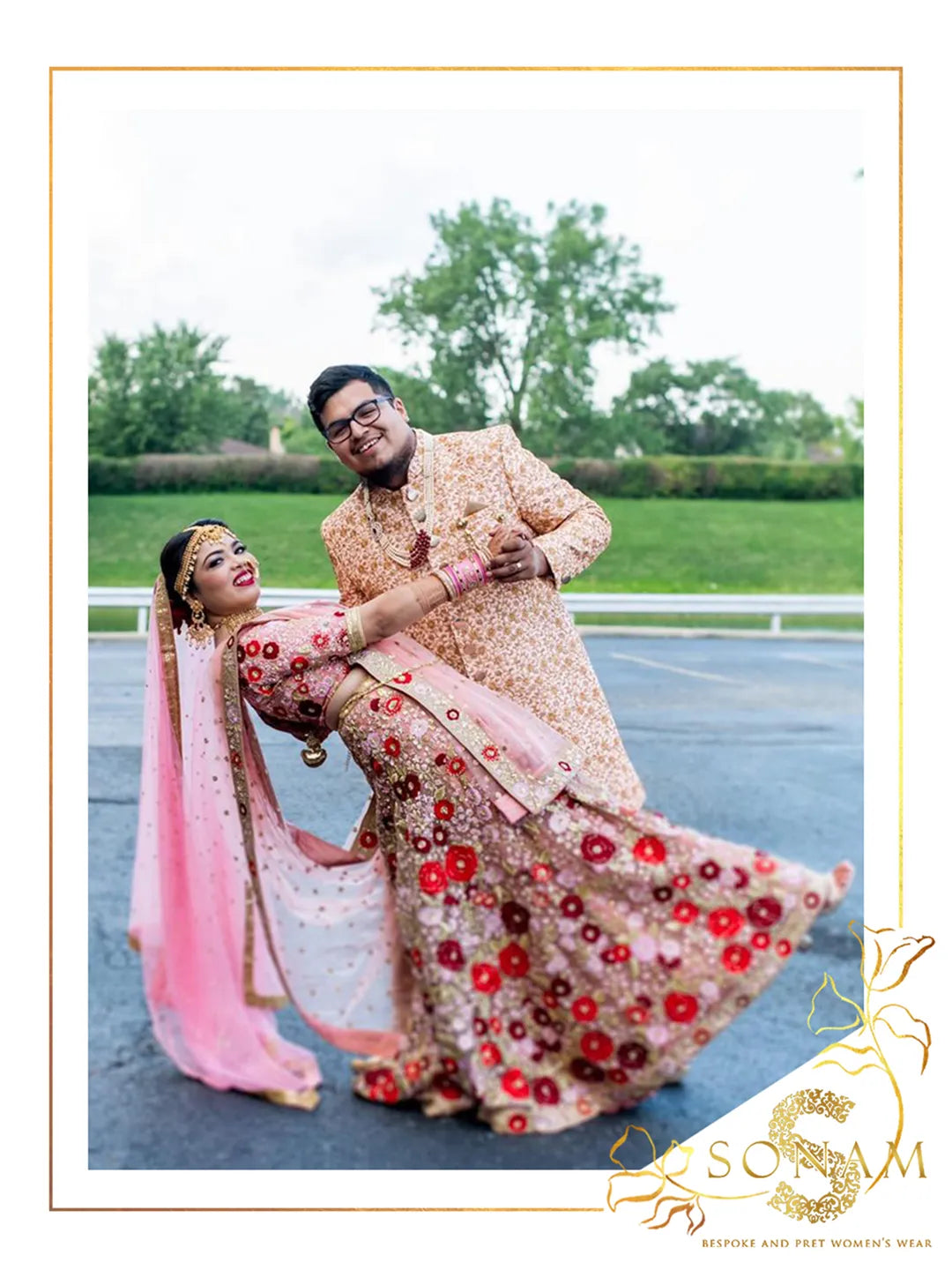 Floral bridal lehenga set