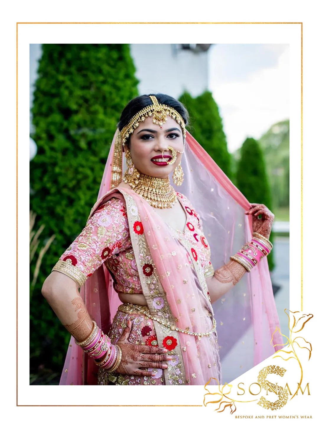 Floral bridal lehenga set
