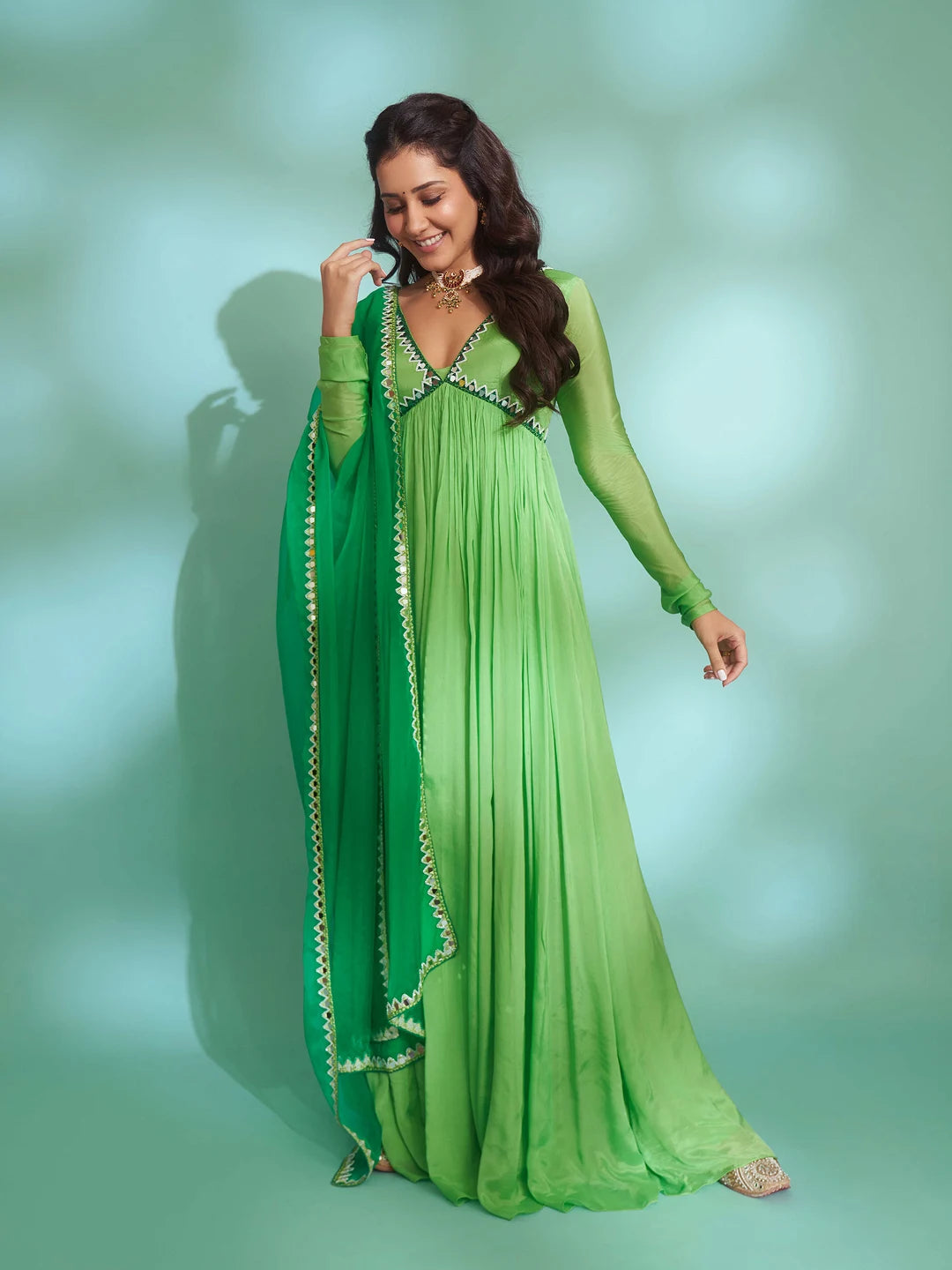 Light Green Anarkali Set