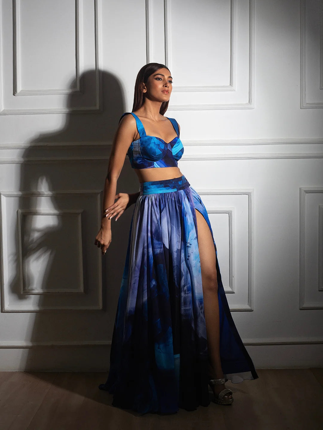 Printed Slit Skirt Set