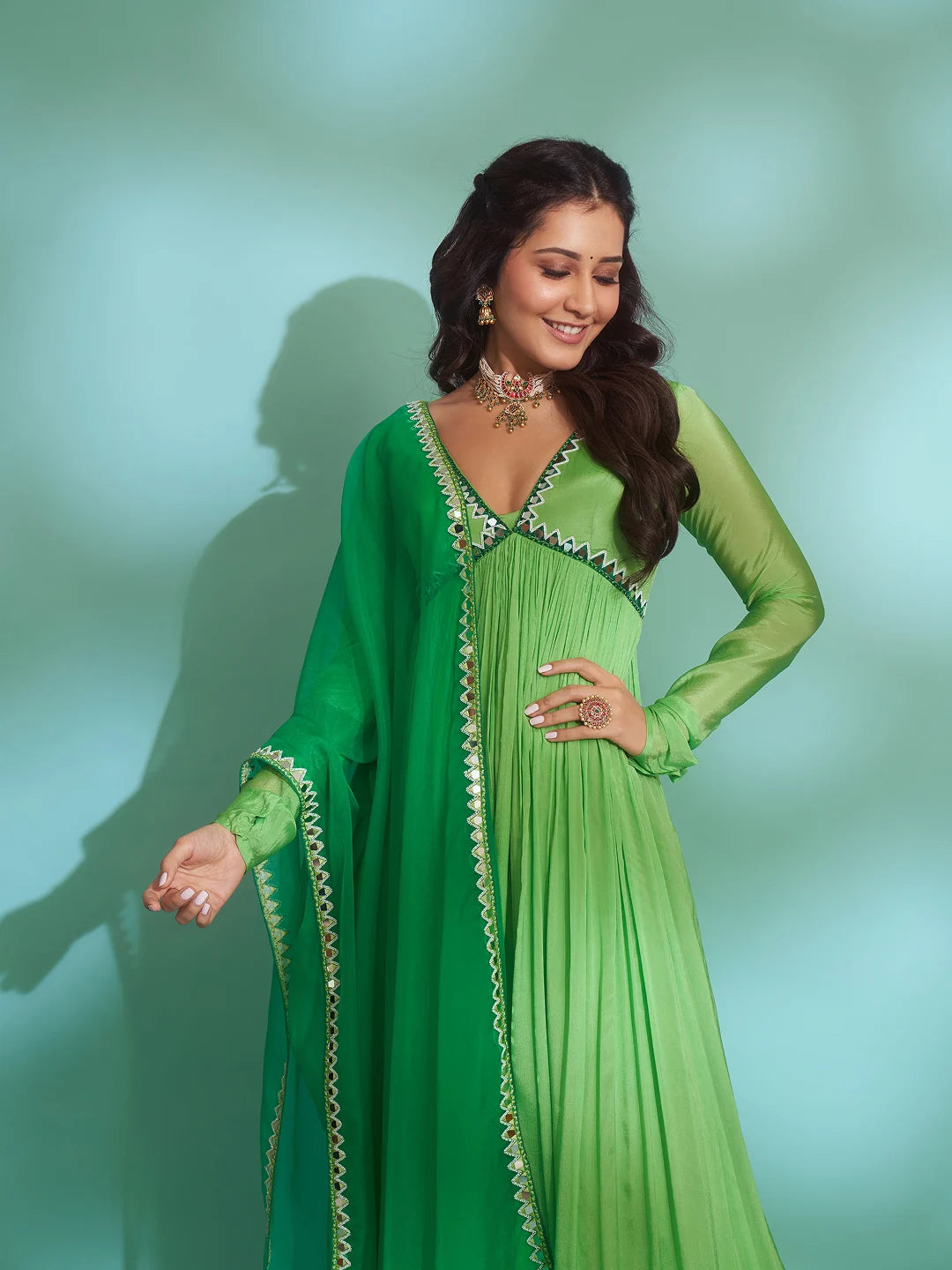 Light Green Anarkali Set