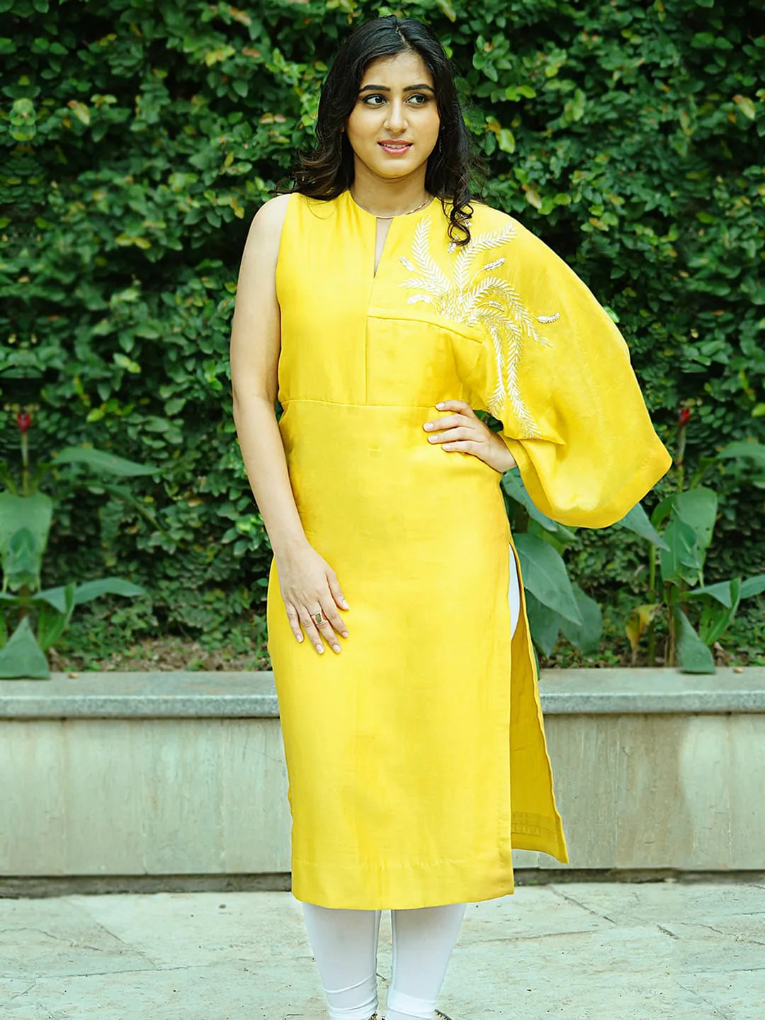 Contemporary mustard kurti