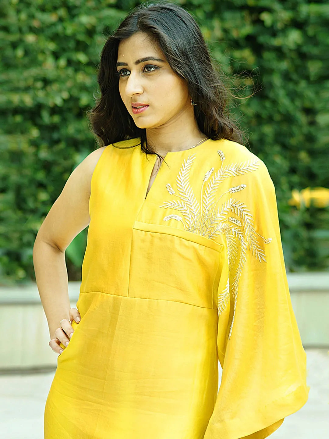 Contemporary mustard kurti